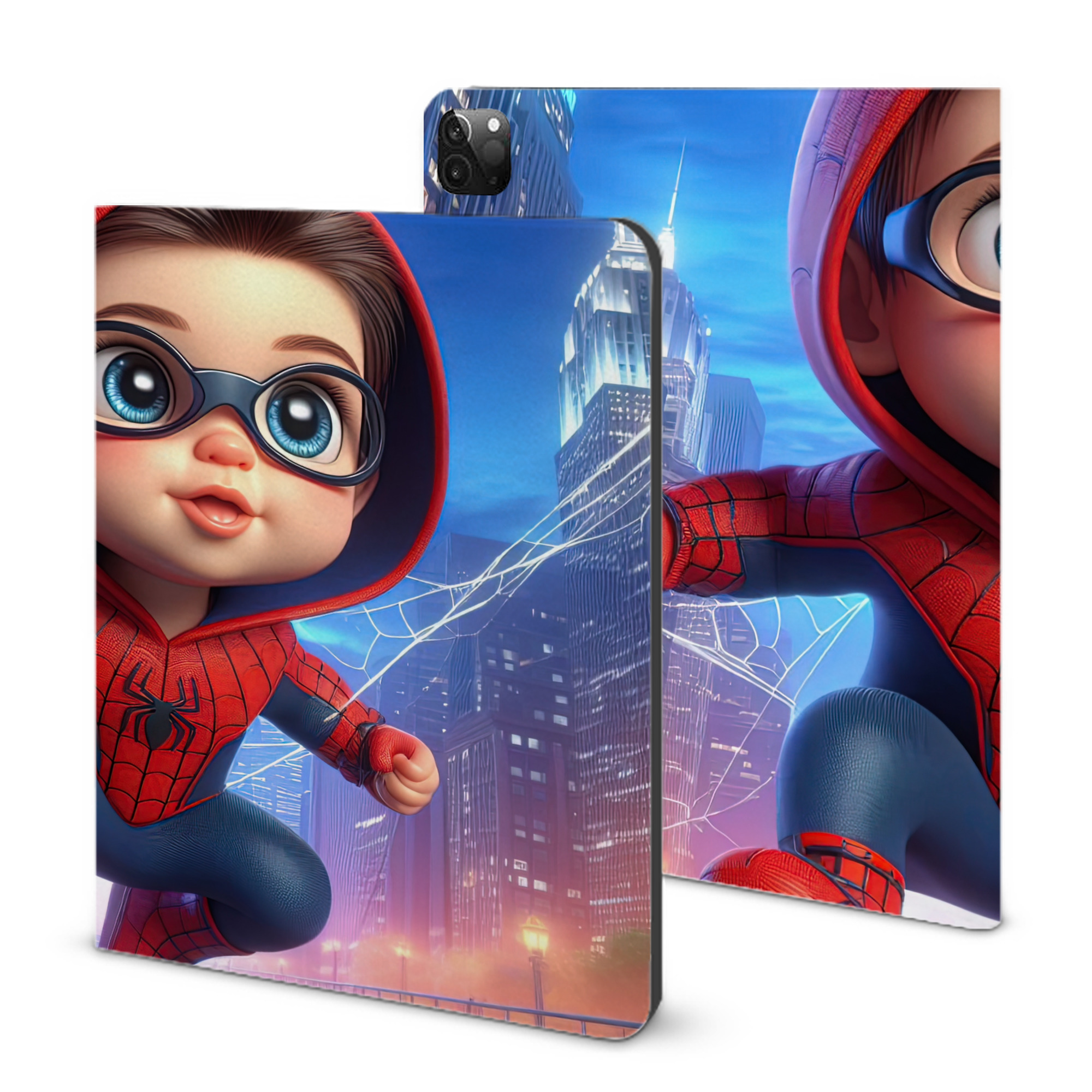 （画像用） Spider Man スパイダーマン IPadケース ペンホルダー付き ブックスタイルデザイン